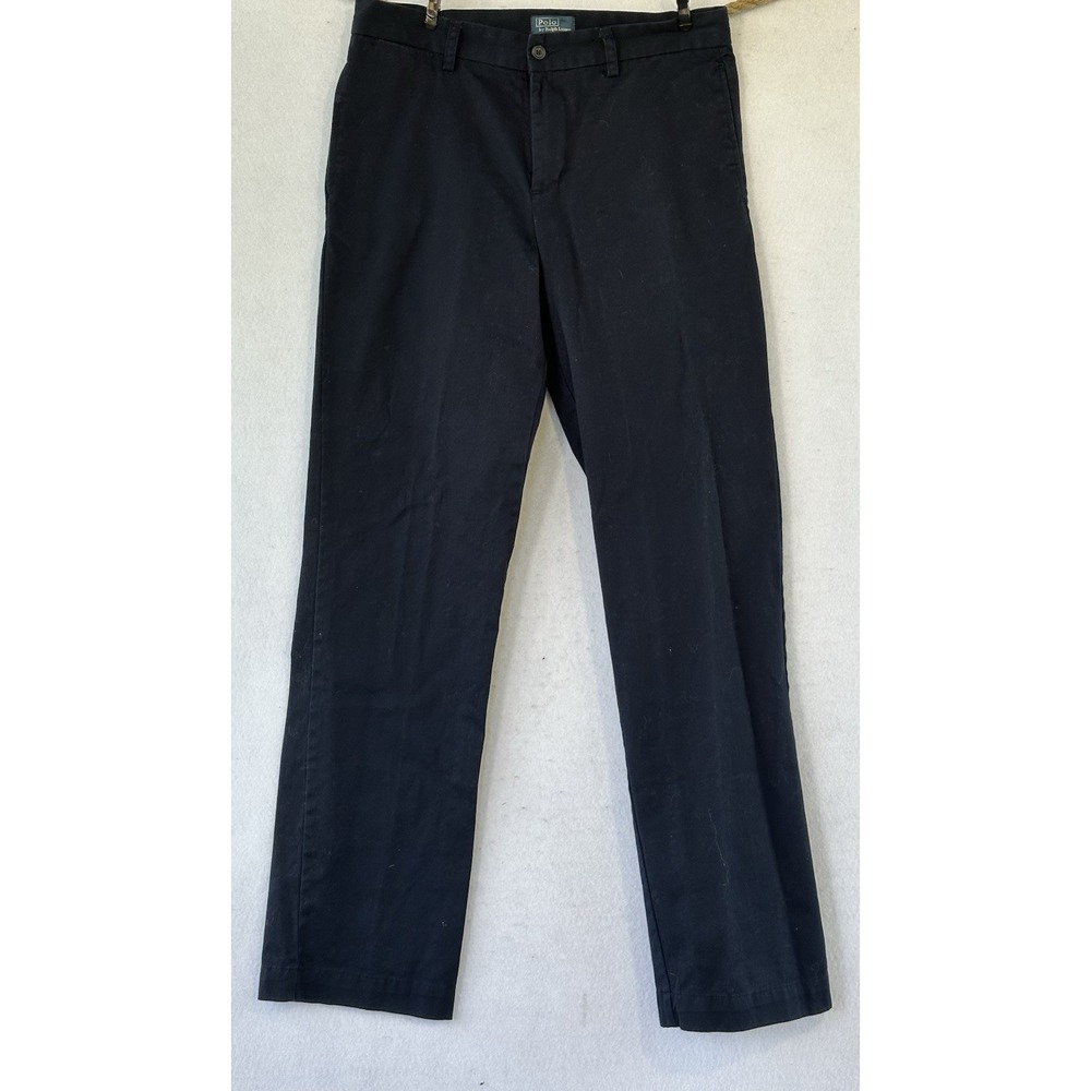 Polo Ralph Lauren Chino Pants Uniform Boys Sz 18 Flat Front Blue Pony 30 x 32
